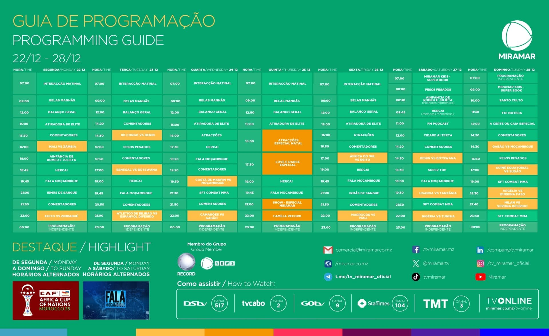 Guia de Programação 22/12 a 28/12