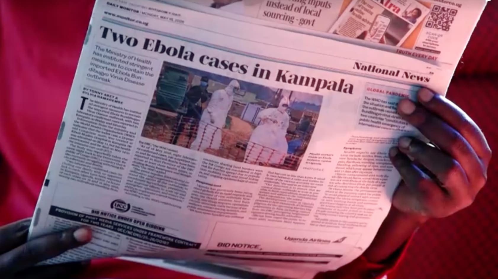 Uganda confirma três novos casos de Ébola e reforça rastreio de contactos 