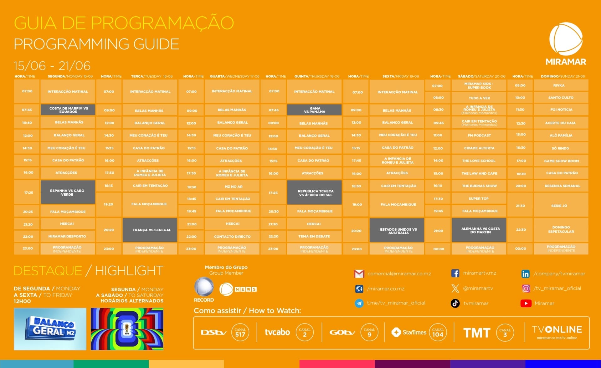 Guia de Programação 15/06 a 21/06